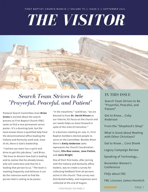 The Visitor, September 2021, cover